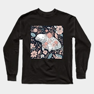 Floral manatee gift ideas Long Sleeve T-Shirt